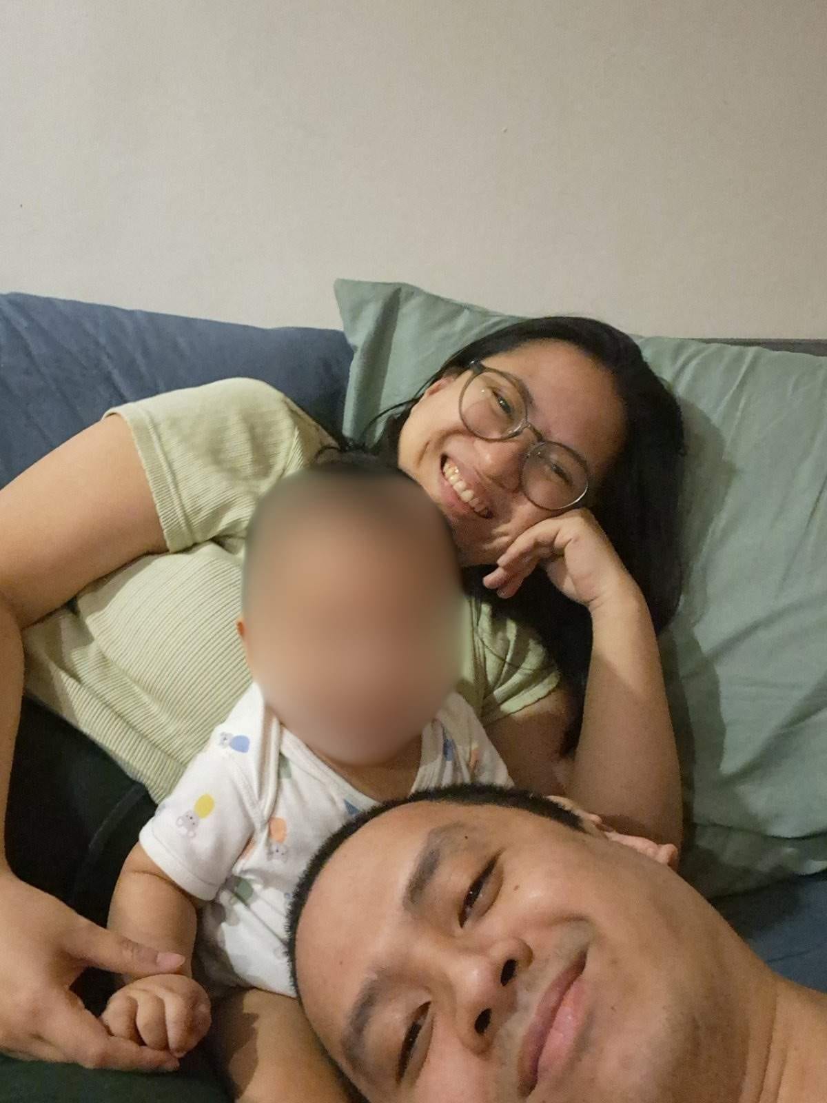 Arianna, her baby, and her husband, Oliver